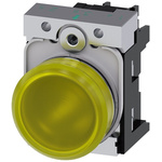 Siemens, SIRIUS ACT, Panel Mount Yellow LED Indicator, 22mm Cutout, Round, 110V ac