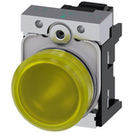 Siemens, SIRIUS ACT, Panel Mount Yellow LED Indicator, 22mm Cutout, Round, 110V ac