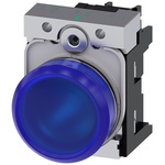 Siemens, SIRIUS ACT, Panel Mount Blue LED Indicator, 22mm Cutout, Round, 230V ac