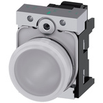 Siemens, SIRIUS ACT, Panel Mount White LED Indicator, 22mm Cutout, Round, 230V ac