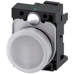 Siemens, SIRIUS ACT, Panel Mount White LED Indicator, 22mm Cutout, Round, 110V ac