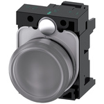 Siemens, SIRIUS ACT, Panel Mount White LED Indicator, 22mm Cutout, Round, 110V ac