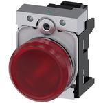 Siemens, SIRIUS ACT, Panel Mount Red LED Indicator, 22mm Cutout, Round, 230V ac