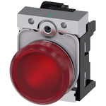 Siemens, SIRIUS ACT, Panel Mount Red LED Indicator, 22mm Cutout, Round, 24V ac/dc