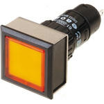 EAO, 61, Panel Mount Yellow LED Pilot Light, IP65, Square