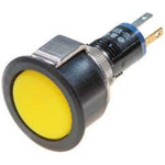 EAO, 18 Series, Flush Mount Yellow LED Indicator, 18mm Cutout, IP40, Round, 3V