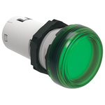 Lovato, LPML, Panel Mount Green LED Pilot Light, 22mm Cutout, IP66, IP67, IP69K, Round, 12V