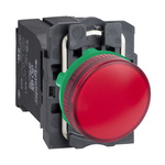 Schneider Electric, XB5, Flush Mount Red Incandescent Pilot Light, 22mm Cutout, IP66, IP67, IP69(IP69K), Round, 220