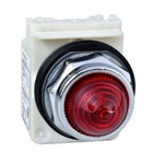 Schneider Electric, Harmony 9001K Red LED Pilot Light, 30mm Cutout, IP66, Round, 24V ac/dc