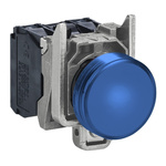 Schneider Electric, Harmony XB4, Panel Mount Blue Universal LED Pilot Light, 22mm Cutout, 120V ac