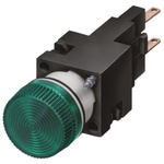 Siemens, Panel Mount Green Pilot Light, 16mm Cutout, IP65, IP67, Round, 250V