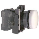 Schneider Electric, Harmony XB5, Panel Mount White Universal LED Pilot Light, 22mm Cutout, IP66, IP67, 120V ac