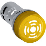 ABB, Compact, Panel Mount Yellow LED Buzzer, 22mm Cutout, IP66, IP67, IP69K, Round, 230V ac/dc