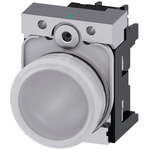 Siemens, SIRIUS ACT, Panel Mount White LED Pilot Light, 22mm Cutout, IP20, Round, 24V ac/dc