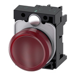 Siemens, SIRIUS ACT, Panel Mount Red LED Pilot Light, 22mm Cutout, IP20, Round, 230V ac