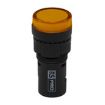 RS PRO, Panel Mount Yellow LED Pilot Light, 16mm Cutout, IP40, Round, 12V ac/dc