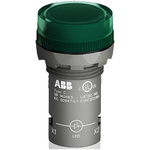 ABB, CL2-502G, Panel Mount Green LED Pilot Light, 22mm Cutout, IP66, IP67, IP69K, Round, 24V ac/dc