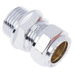 RS PRO 15mm x 1/2 in BSPP Male Straight Coupler Brass Compression Fitting