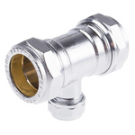 RS PRO 28 x 28 x 15mm Reducer Tee Brass Compression Fitting