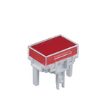 NKK Switches Red/Clear Push Button Cap for Use with LB Series Pushbuttons, 19.4 x 13.2 x 11mm