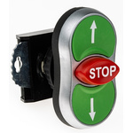 BACO Green/Red/Green Spring Return Push Button Head, 22mm Cutout, IP66