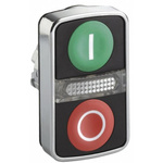 Schneider Electric Harmony XB4 Series Green, Red Momentary Push Button Head, 22mm Cutout, IP66, IP67, IP69K