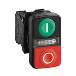 Schneider Electric Harmony XB5 Series Green, Red Momentary Push Button Head, 22mm Cutout, IP66, IP69K