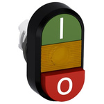 ABB MPD13 Series Green, Red Momentary Push Button Head, 22.5mm Cutout