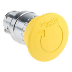 Schneider Electric Harmony XB4 Series Yellow Turn to Release Push Button Head, 22mm Cutout, IP66, IP67, IP69K