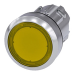 Siemens SIRIUS ACT Series Yellow Momentary Push Button Head, 22mm Cutout, IP66, IP67, IP69K