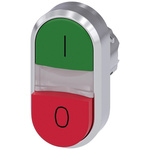 Siemens SIRIUS ACT Series Green, Red Momentary Push Button Head, 22mm Cutout, IP66, IP67, IP69K