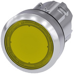 Siemens SIRIUS ACT Series Yellow Latching Push Button Head, 22mm Cutout, IP66, IP67, IP69K