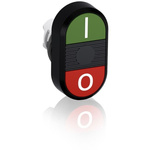 ABB MPD2 Series Green, Red Momentary Push Button Head, 22.5mm Cutout