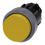 Siemens SIRIUS ACT Series Yellow Momentary Push Button Head, 22mm Cutout, IP66, IP67, IP69K