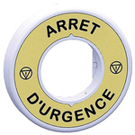 Schneider Electric Illuminated Marked Legend Ring for Use with Emergency Stop Mushroom Head Push-Button, Arrêt d'urgence