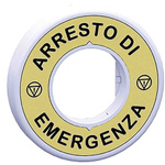 Schneider Electric Illuminated Marked Legend Ring for Use with Emergency Stop Mushroom Head Push-Button, Arresto Di