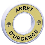 Schneider Electric Illuminated Marked Legend Ring for Use with Emergency Stop Mushroom Head Push-Button, Arrêt d'urgence