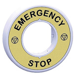 Schneider Electric Illuminated Marked Legend Ring for Use with Emergency Stop Mushroom Head Push-Button, Arrêt d'urgence