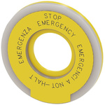 Siemens EMERGENCY STOP backing plate, Emergencia - Emergency Stop - Emergenza - Not-Halt