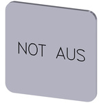 Siemens Labeling plate, Not - Aus