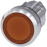 Siemens SIRIUS ACT Series Amber Momentary Push Button, 22mm Cutout, IP66, IP67, IP69K