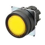 Omron A22N Series Yellow Momentary Push Button Head, 22mm Cutout