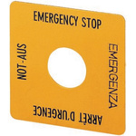 Eaton Emergency Stop Label for Use with Pushbuttons, Arrêt d'urgence - Emergency Stop - Emergenza - Not-Aus