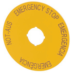 Eaton Emergency Stop Label for Use with Pushbuttons, Emergencia - Emergência - Emergency Stop - Not-Aus