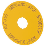 Eaton Emergency Stop Label for Use with Pushbuttons, Arrêt d'urgence - Emergency Stop - Noodstop - Not-Aus