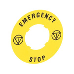 Lovato LPXAU Series Yellow Push Button Head Cap, Push Emergency Stop Actuation, 28.5mm Cutout