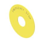EAO Legend Plate for Use with Push Button, Emergency Stop