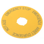 Eaton Label for Use with RMQ Titan Series, Arrêt d'urgence - Emergency Stop - Emergenza - Not-Aus