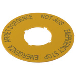 Eaton Label for Use with RMQ Titan Series, Arrêt d'urgence - Emergency Stop - Emergenza - Not-Aus