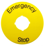 ABB Legend Plate for Use with 70 mm Emergency Stop, Emergency Stop, Stop